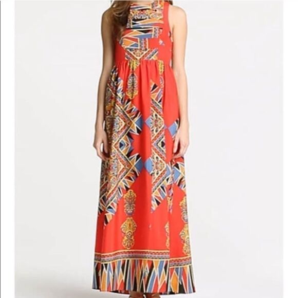 Lovers + Friends Red Geometric Kitty Cat Maxi - Picture 1 of 5